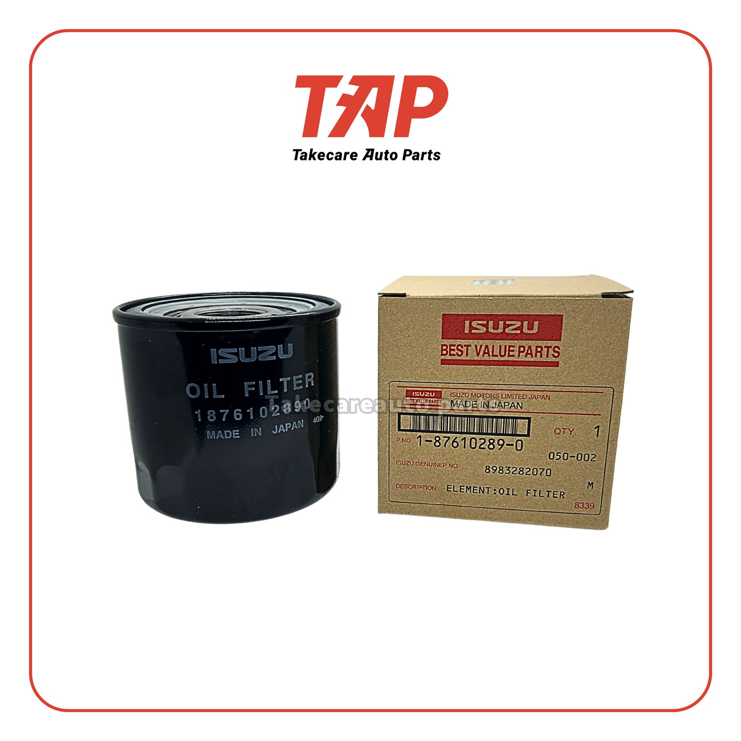 1-87610289-0 ISUZU BVP OIL FILTER