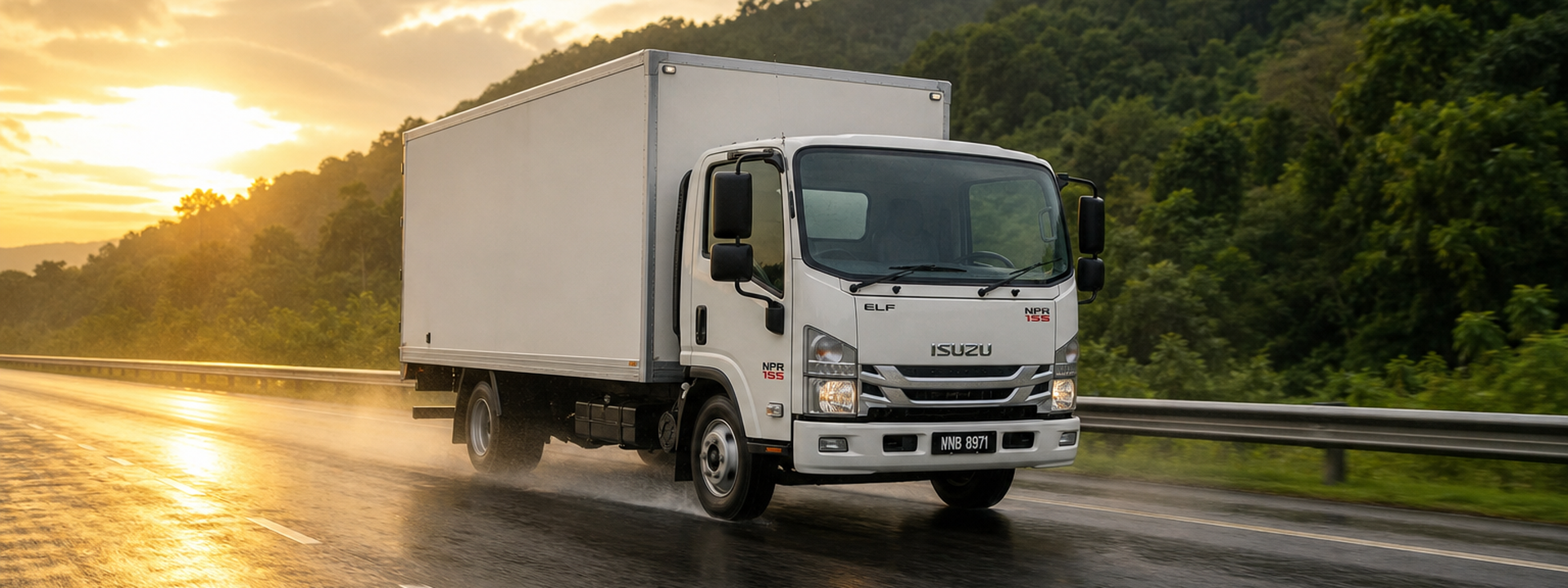 Isuzu ELF on Malaysian highway